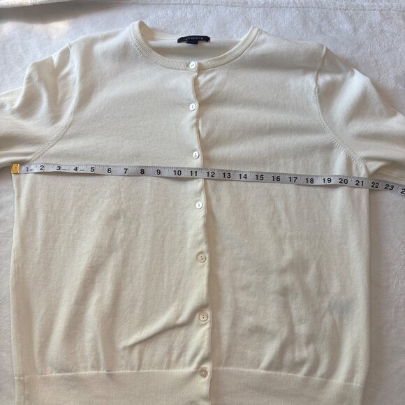 Lands End Womens Ivory Button-Down White Cardigan Sweater Size Large (14-16 ) - Picture 9 of 12